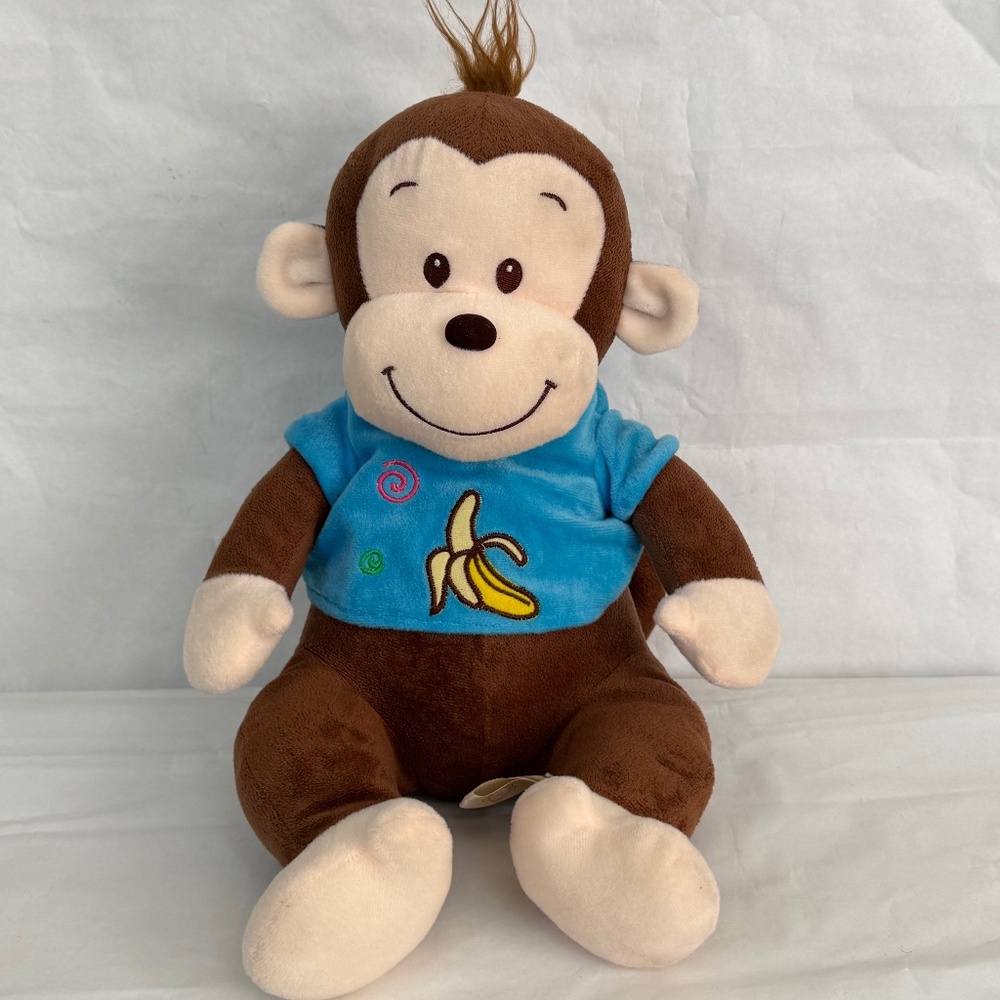 Gabi Inc Monkey Chimp Foot Clicker Sitting Plush Stuffed Animal Toy 13" 2015